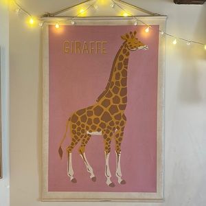 Pottery Barn Kids Giraffe Explorer Canvas Wall Art Banner Safari Jungle Zoo